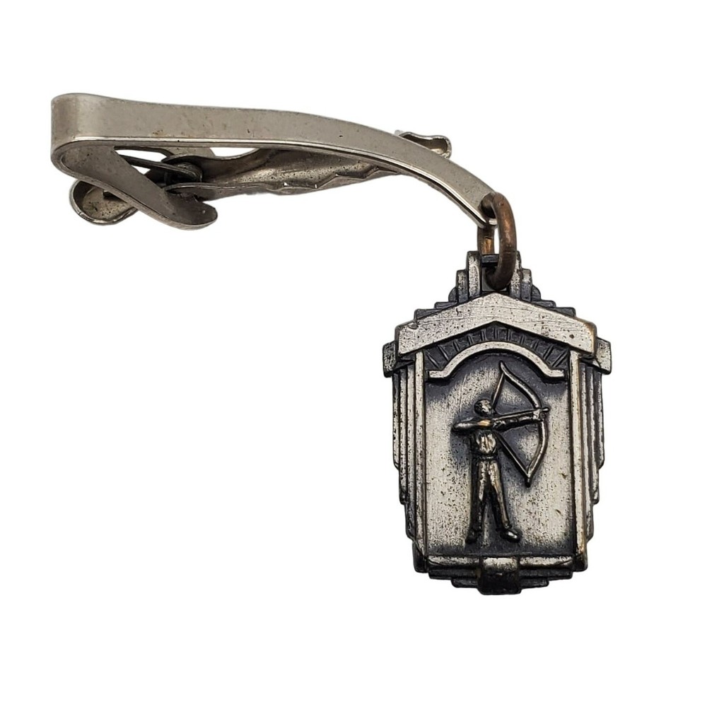 Vintage Sports Tie Bar Archery Charm Retro Mens Clasp Clip Sportsman Award MCM