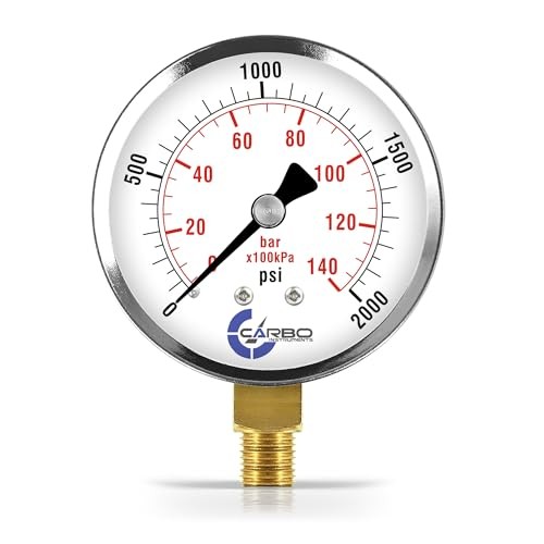 2-1/2″ Pressure Gauge, Chrome Plated Steel Case, Dry/kPa, Lower 0-2000 psi