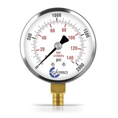 2-1/2″ Pressure Gauge, Chrome Plated Steel Case, Dry/kPa, Lower 0-2000 psi