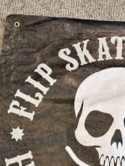 Rare Vintage 1990/2000 FLIP SKATEBOARDS Hell On Wheels Poster Banner Sign SKULL!