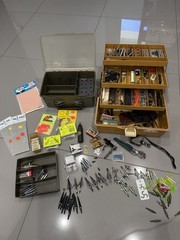 Broadhead Archery Arrowhead Blades LOT Adapters Tackle Box