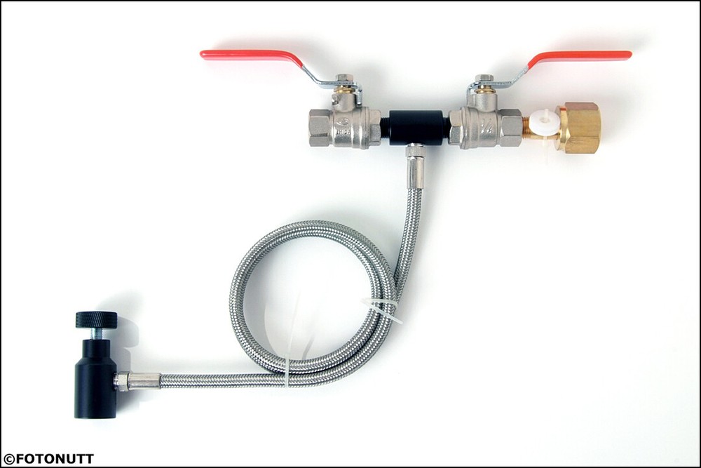 Paintball CO2 Fill Station Tank Bottle Refill Filler Dual Valve Lever 32″ Hose 0