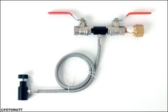 Paintball CO2 Fill Station Tank Bottle Refill Filler Dual Valve Lever 32″ Hose 0