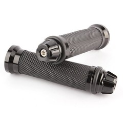 Custom Motorcycle Sport Bike CNC Aluminum 7/8″ 22mm Handlebar Rubber Gel Hand…