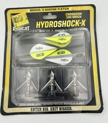 NEW PIVOTING BROADHEADS Hyrdoshock-X Composite Array Silver 100 Grain RAMCAT