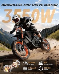 3000W ELECTRIC DIRT BIKE 34MPH ELECTRIC MOTORCYCLE 48V 21AH EMOTO FOR ADULT