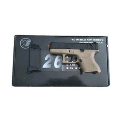WE Model 26 Full Auto Full Blowback Gas Airsoft Pistol Tan w/ Magazine
