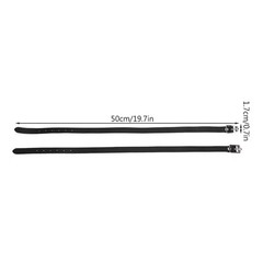 50cm Black 1 Pair Lengthen For Spur Straps Leathers With Stainless Steel