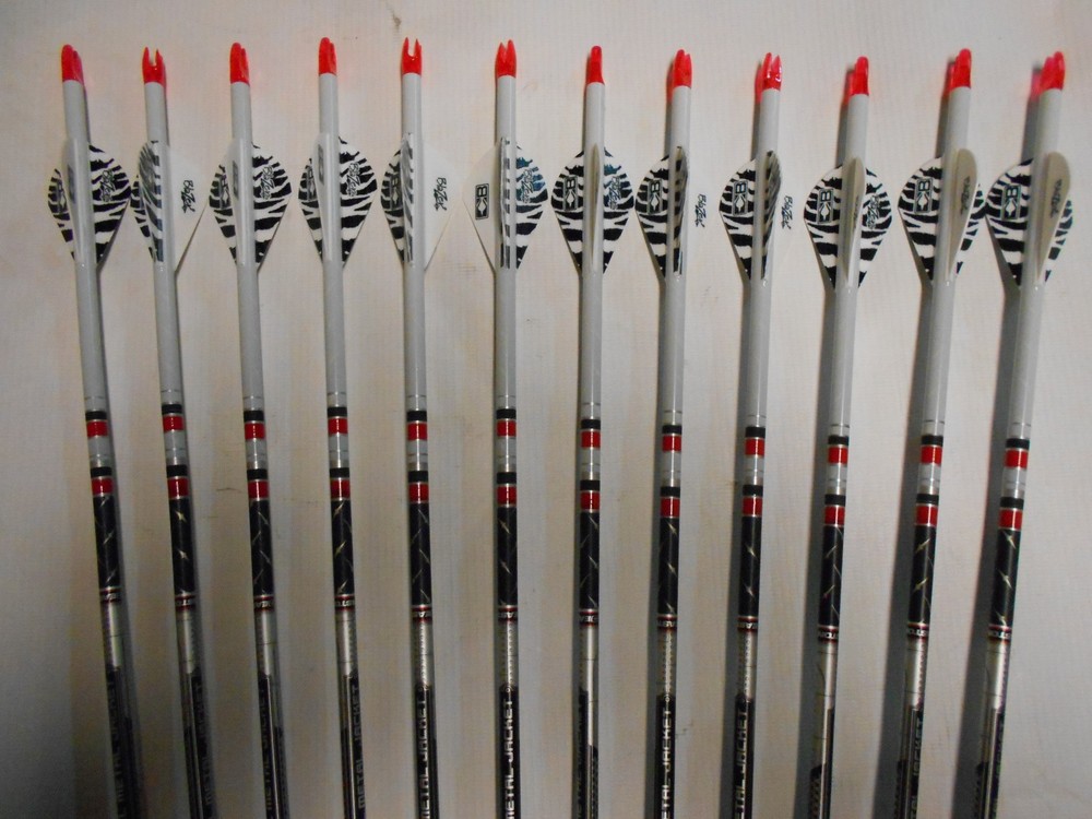 12 Easton Full Metal Jacket FMJ 5mm 340 Arrows! Custom Dip/Crested/Blazer Vanes