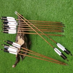 50pcs Archery 33in 55-60lbs Dia6-7.3mm Bamboo Shafts Arrows 3D Target Shooting
