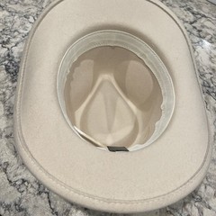 Ivory Western Hat with Silver Concho Band,Polyester Cotton blend, adjustable