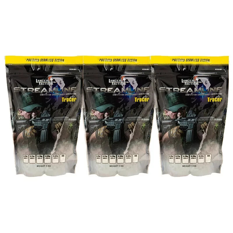 Lancer Tactical Streamline 6mm Airsoft .28g BBs 10,710 Rounds Tracer White Ammo