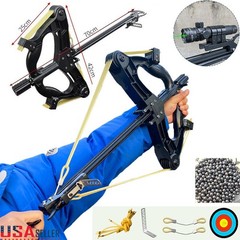 60LBS Compound Bow Slingshot Laser Bow Fun Men Outdoor Shooting Steel Balls Set