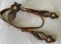 GORGEOUS Custom Crystal & Beaded Tack SET~HEADSTALL~BREAST COLLAR~HAND PAINTED