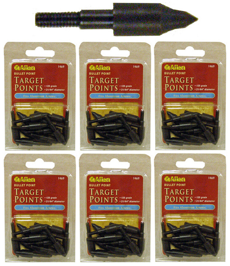 NEW 72 ALLEN BULLET TARGET ARROW POINTS,125 GRAIN,21/64″ DIAMETER,FOR ALUMINUM