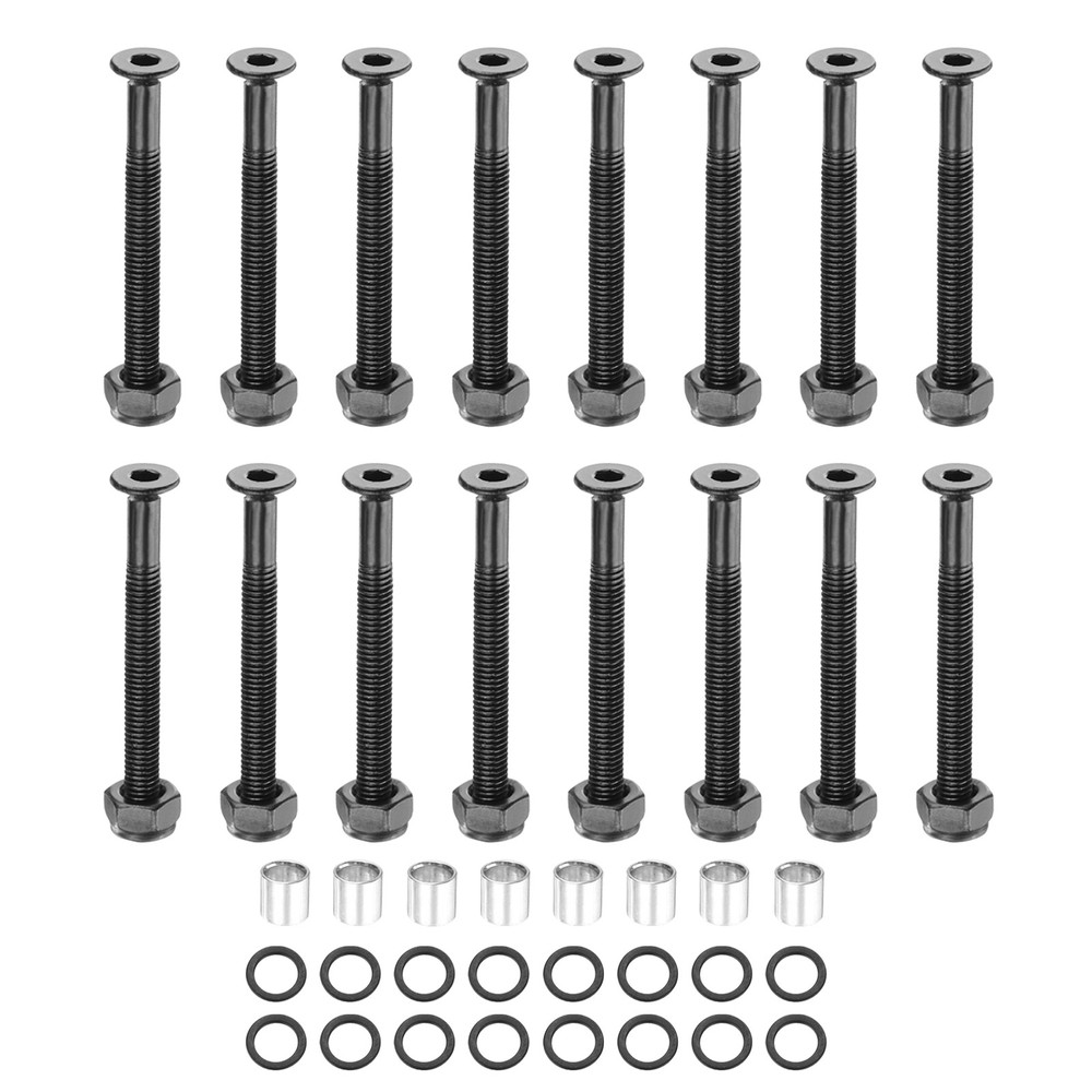 16pcs Skateboard Hardware 1-3/4″ Screws 16pcs Nuts 8pcs Spacers 16pcs Washers