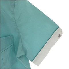 Ovation Womens Teal Equestrian Show Shirt Short Sleeve Cotton Blend Size 8