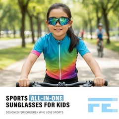 Feisedy Kids Teens Baseball Polarized Sunglasses Sports Tr90 Frame Boys Girls