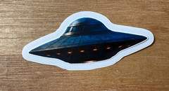 STICKER UFO UAP space ship vinyl laminated glossy USA epic unknown flying