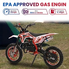 50cc Dirt Bike Pit Bike 2 Stroke Gas Powered Off Road Pull Start for Kids Gift