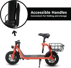 450W Sports Electric Scooter Adult with Seat Electric Moped Ebike E-Scooter