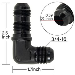 8AN Male to Male 90 Degree Bulkhead Flare Fitting Union Adapter 8AN 90 Degree