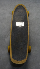 Vintage 1970s Kicktail Skateboard Track Force Trucks Yellow Wheels