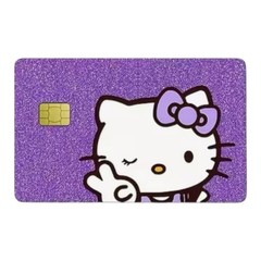 3 PACK HELLO KITTY PINK PURPLE SILVER Credit Debit Card Skin Cover Set Lot