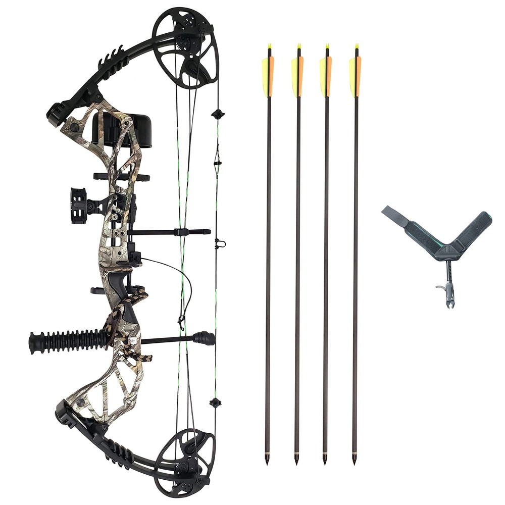 Feud X 30-70 Lbs 19-31″ Draw Length Compound Bow Package for Hunting Field Ta…