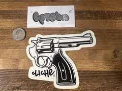 Vintage Cliche Skateboards American Icon Pistol sticker HUF Palace Marc McKee