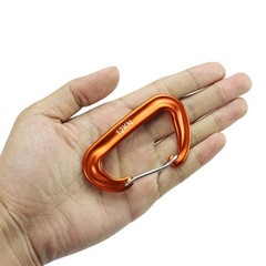 D Shape Clip Carabiner 12KN Aluminium Backpack Hook D Shape Hook Portable