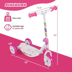 3 Wheels Scooter for Kids Age 2+, Toddlers Kick Scooter with LED Light-Up Wheels