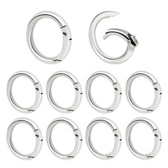 10 Pcs Spring O Rings Metal Round Rings Round Snap Clip Keychain Buckle