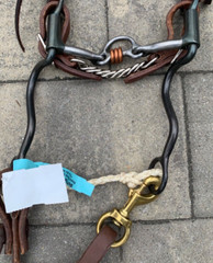 Dutton Floating Hood Cavalry Shank Horse Bit w/ Bit Hobble, Curb Strap, & Reins