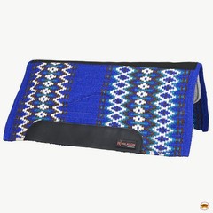 HILASON 34×32 In Western Horse Saddle Blanket Wool Pad Blue