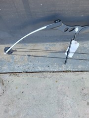 MK Compound Bow for Youth Black and Silver with Silver Limbs