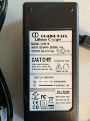 Coming Data Lithium Charger CP3615 Input 100-240v .50/60 Hz Output 42V/1.5A