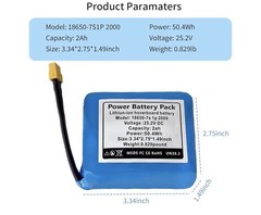 Lithium-ion Replacement For Hover Board Battery Model: 18650-7s 1p 2000