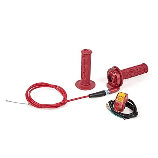 New 7/8″ 22mm Twist Throttle Accelerator Handle Grips and 1 red ribbon solid