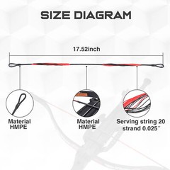 Crossbow Pistol String Replacement for 50 lbs/80lbs Pistol Crossbows Rope 17.5»