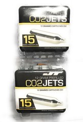 JT Paintball CO2 Jets Cartridges , 12 grams Prefilled, 15ct Per Pack, Lot of 2