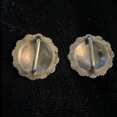Victor Sterling Silver Overlay Loopback Conchos Bridle Rosettes Pair of 2