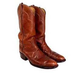 Tony Lama 5084 Western Cowboy Boots Men’s 8.5D Leather Brown Classic Vintage