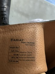 Ariat Woman’s Heritage Ariat Contour Il Field Zip Tall Riding Boot, Size 8.