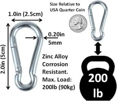 Durable Zinc Galvanized Steel Carabiner Clips for Outdoor Use