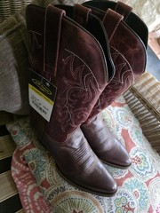 J.B. Dillon Men’s Brown Western Cowboy Pull-On Boots US Size 12