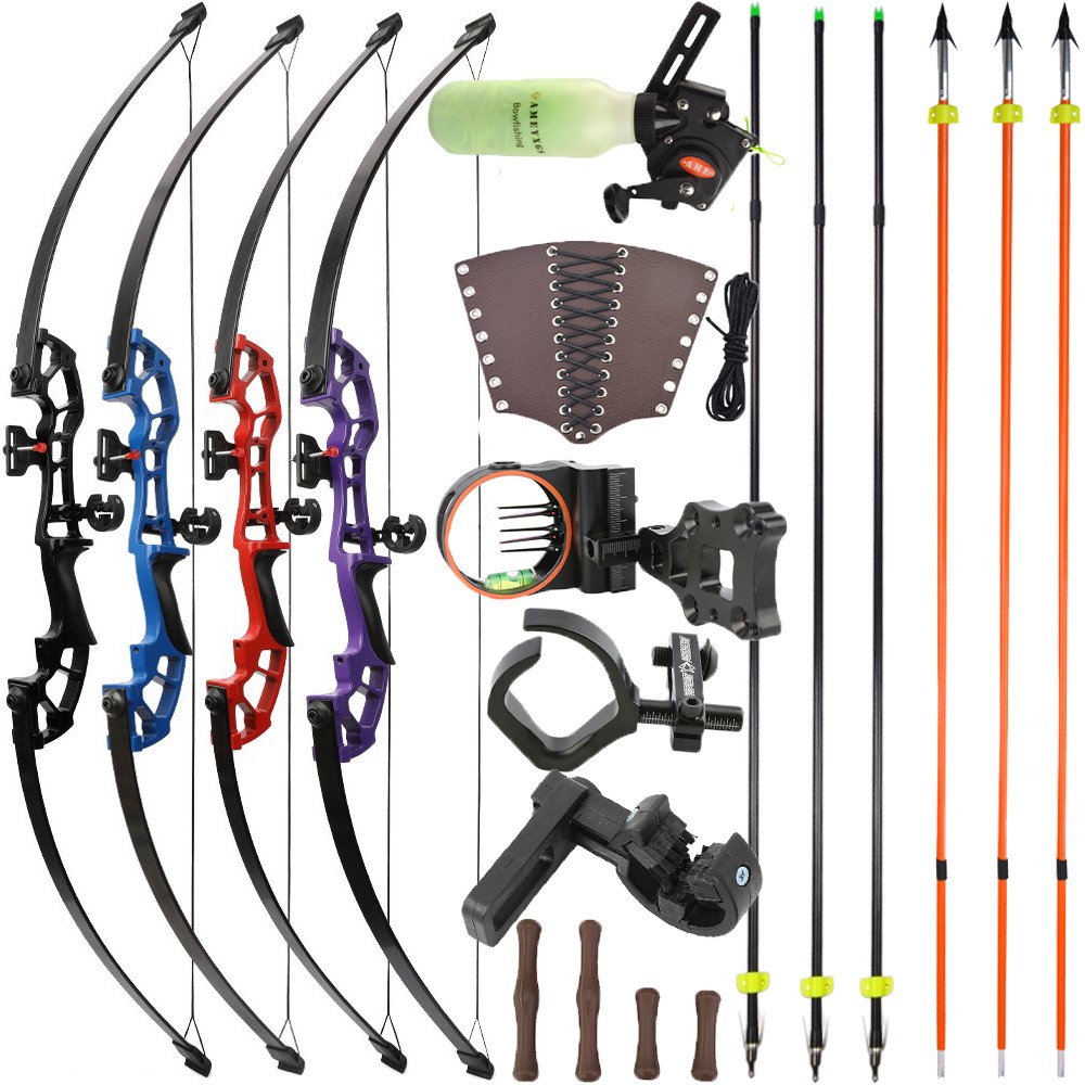 Archery Straight Bow 30-50lbs Takedown Recurve Bow Arrow Fishing Hunting Target