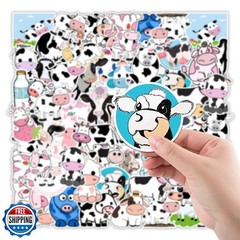 100 PCS Cow Stickers – Waterproof PVC Vinyl Animal Decorative for Water Bottl