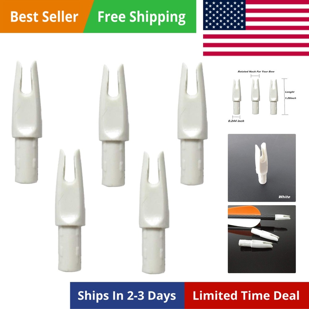 60-Pack Arrow Nocks | 0.246» Inserts for Archery | Multicolor Selection