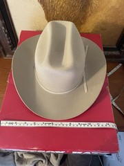 4X Stetson Cowboy Beige-Tan Feather Hatband Size 6 3/4